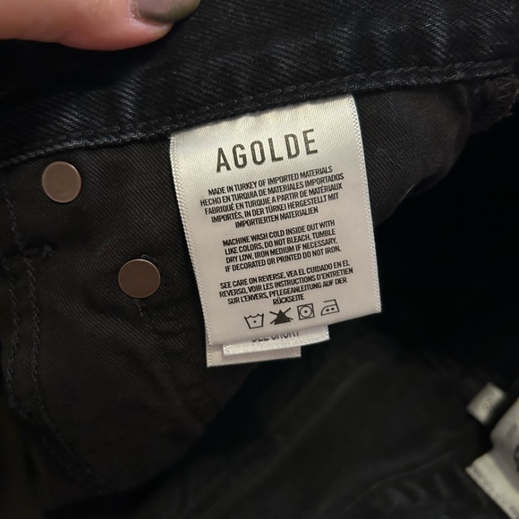 AGOLDE - Black Dee Denim Shorts - Picture 6 of 8